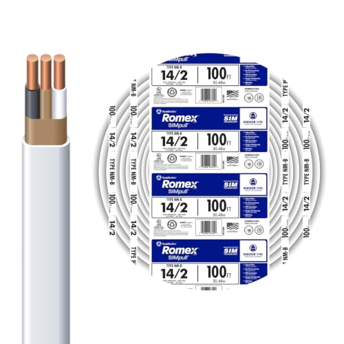 Southwire 28827428 Romex 14/2 NM-B Cable, 100 Ft