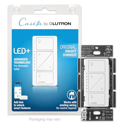 Lutron Caseta Smart Dimmer Switch PD-6WCL-WH