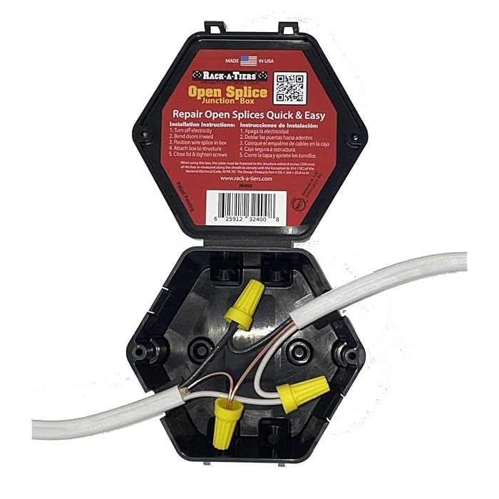 Rack-A-Tiers Open Splice Junction Box, 5-Pack (JB400.P5)