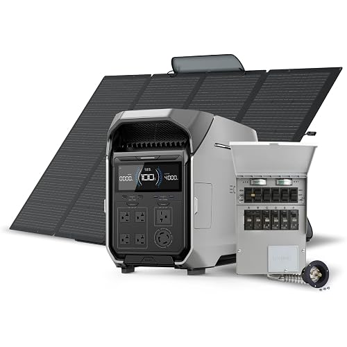 EcoFlow DELTA Pro 3 with 400W Panel + Transfer Switch Kit
