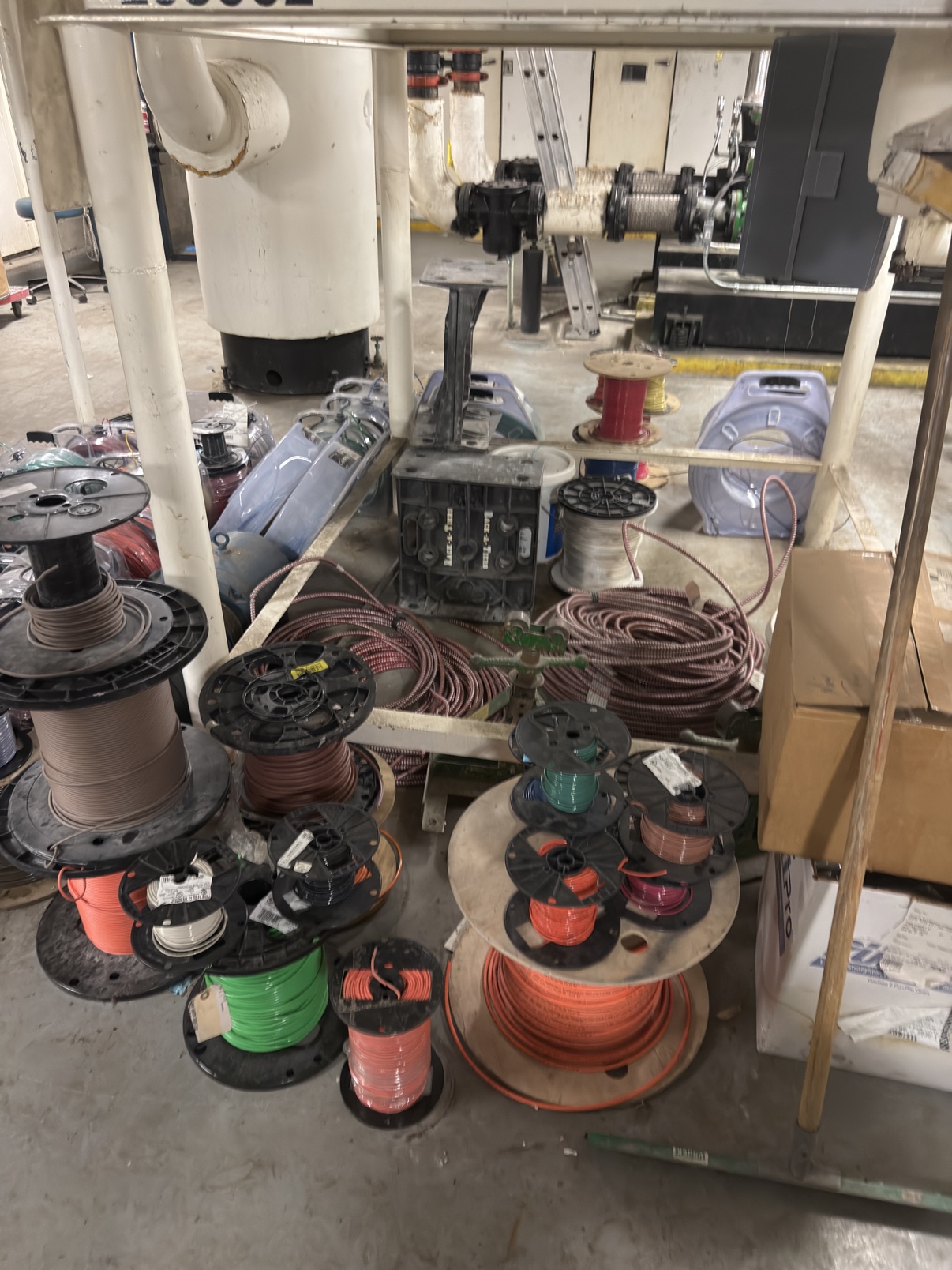 Wire and materials staging by JS Power LLC